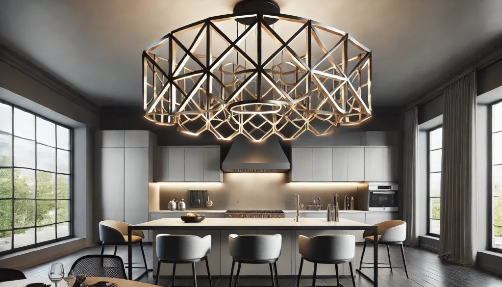 02 - A Bold Kitchen Statement With Oversized Chandeliers