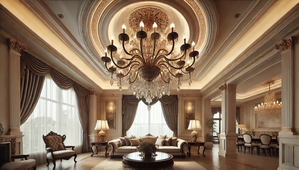 02 - Living Room With Grand Lights Ideas Make Bold Statement