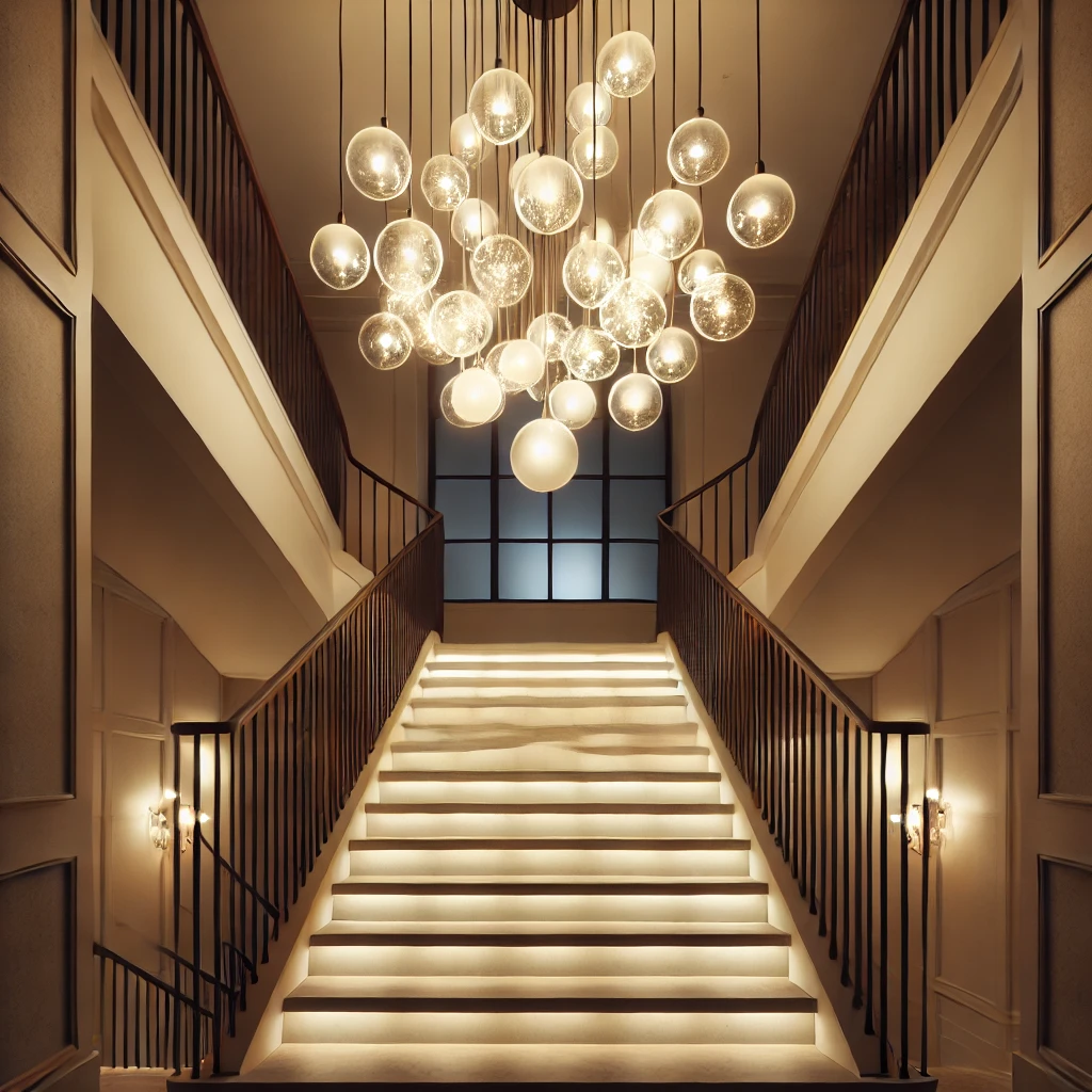04 - Stairway With Multi-Light Ideas To Maximize Illumination