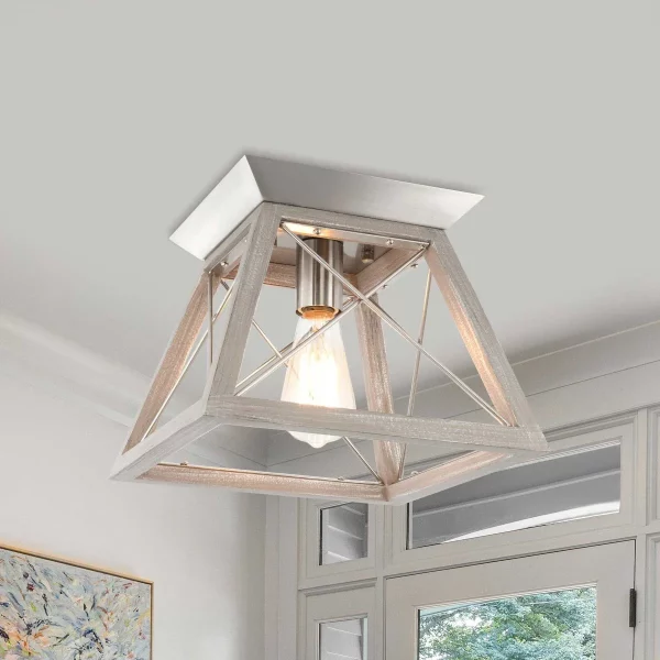 Rustic Farmhouse Flush Mount Ceiling Light