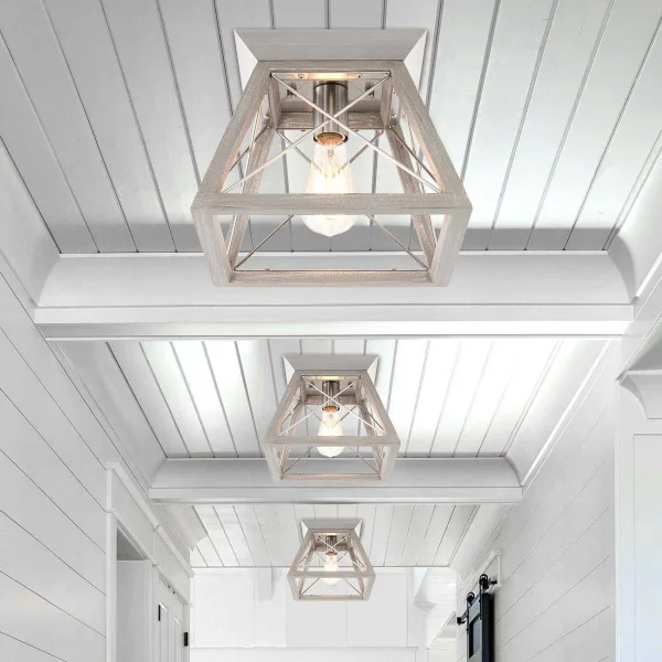 Rustic Farmhouse Flush Mount Ceiling Light - Image 2