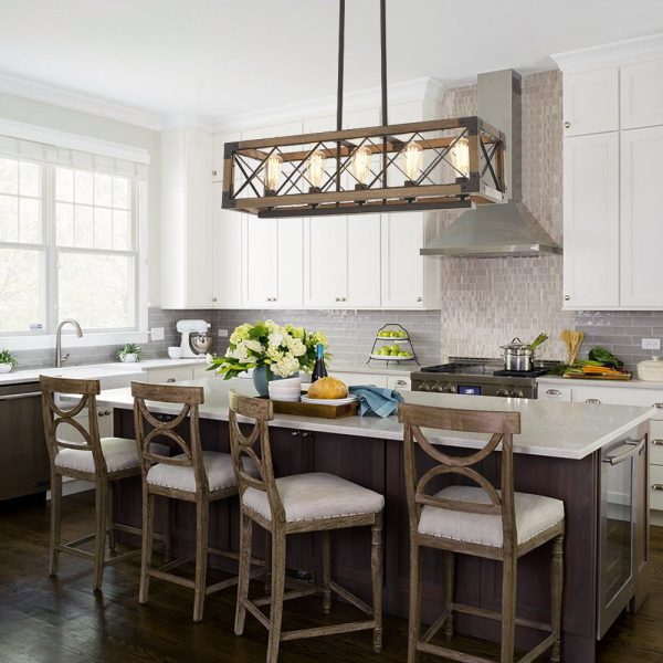 Rustic Farmhouse Rectangular Chandelier - Image 3