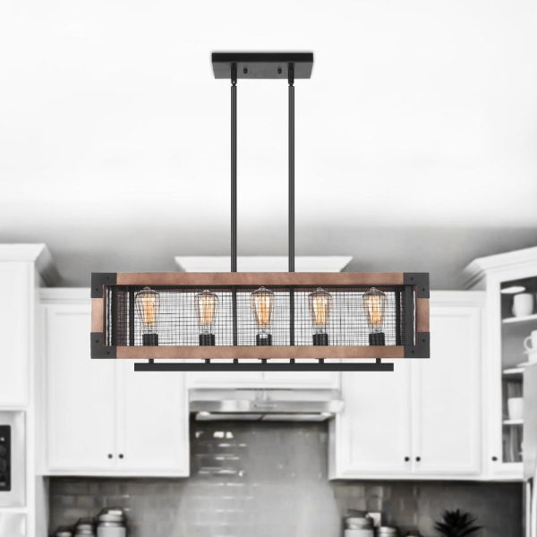 Rustic Farmhouse Rectangular Chandelier